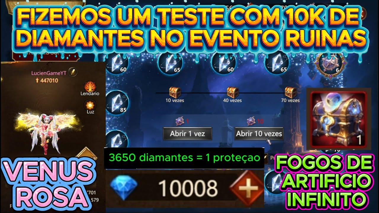 VENUS ROSA + PROTEÇAO  DE BATALHA POR 3750 DIAMANTES, FIZ O TESTE NA PRATICA !