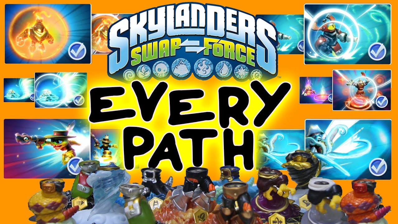 All Skylanders Swap Force Upgrade Paths for Wave 1 Bottoms + Max Money Level