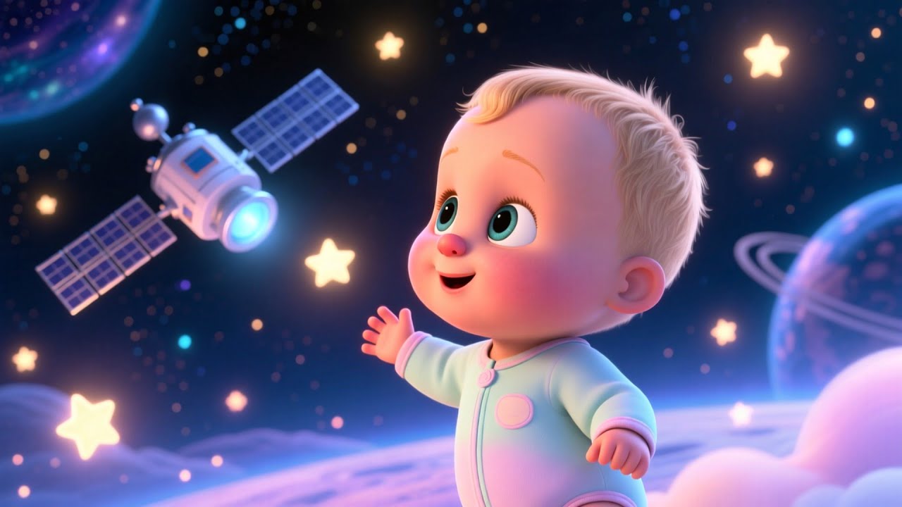 Satellite Flying In Baby Sky 🌌🚀 | Fun Learning Adventure for Kids | ABC & 123 for Toddlers