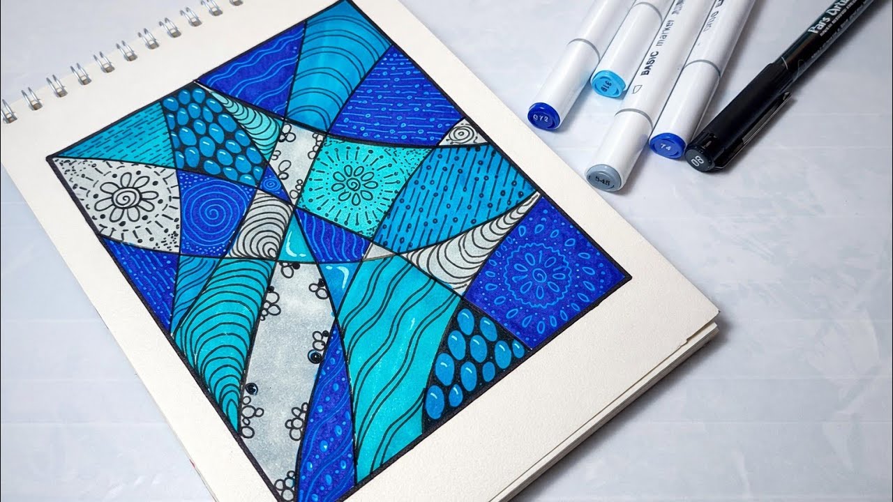 Mesmerizing Blue Zentangle Geometry That Instantly Calms the Mind