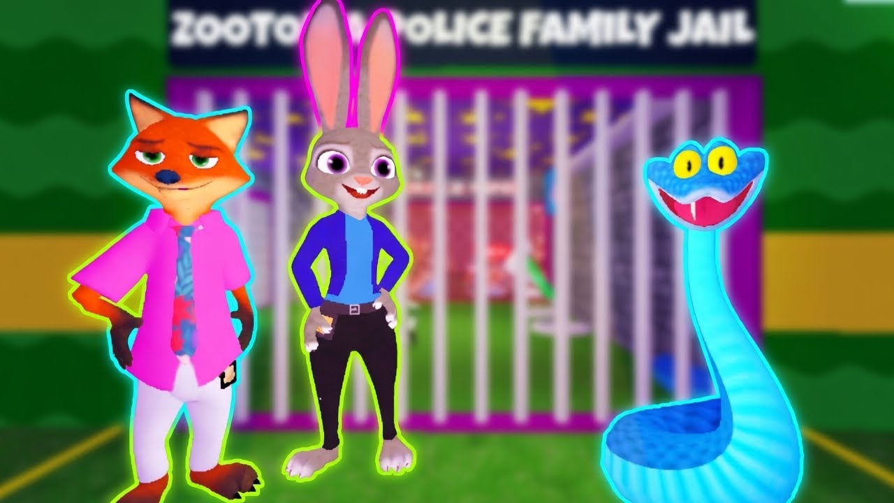 ZOOTOPIA FAMILY POLICE RUN! SCARY OBBY Roblox! Gameplay Walkthrough