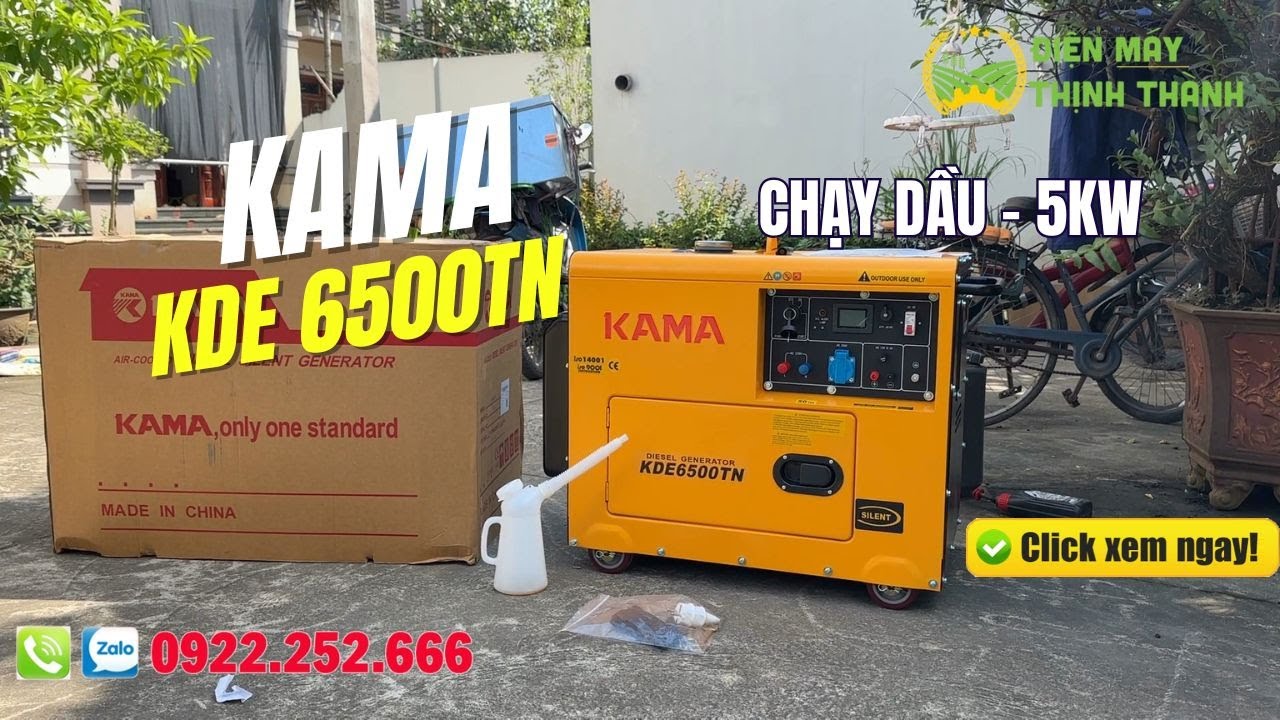 GIAO MÁY PHÁT ĐIỆN GIA ĐÌNH CHẠY DẦU KAMA KDE 6500TN CHO BÁC KHÁCH TẠI HƯNG YÊN
