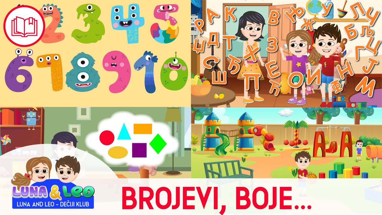Brojevi, Slova, Oblici i Boje - Učimo decu | Igrom do znanja | Luna i Leo 🔢🔤