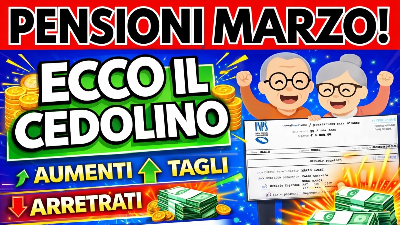 🔥 PENSIONI MARZO 2026: ECCO IL CEDOLINO CON AUMENTI, TAGLI E ARRETRATI!