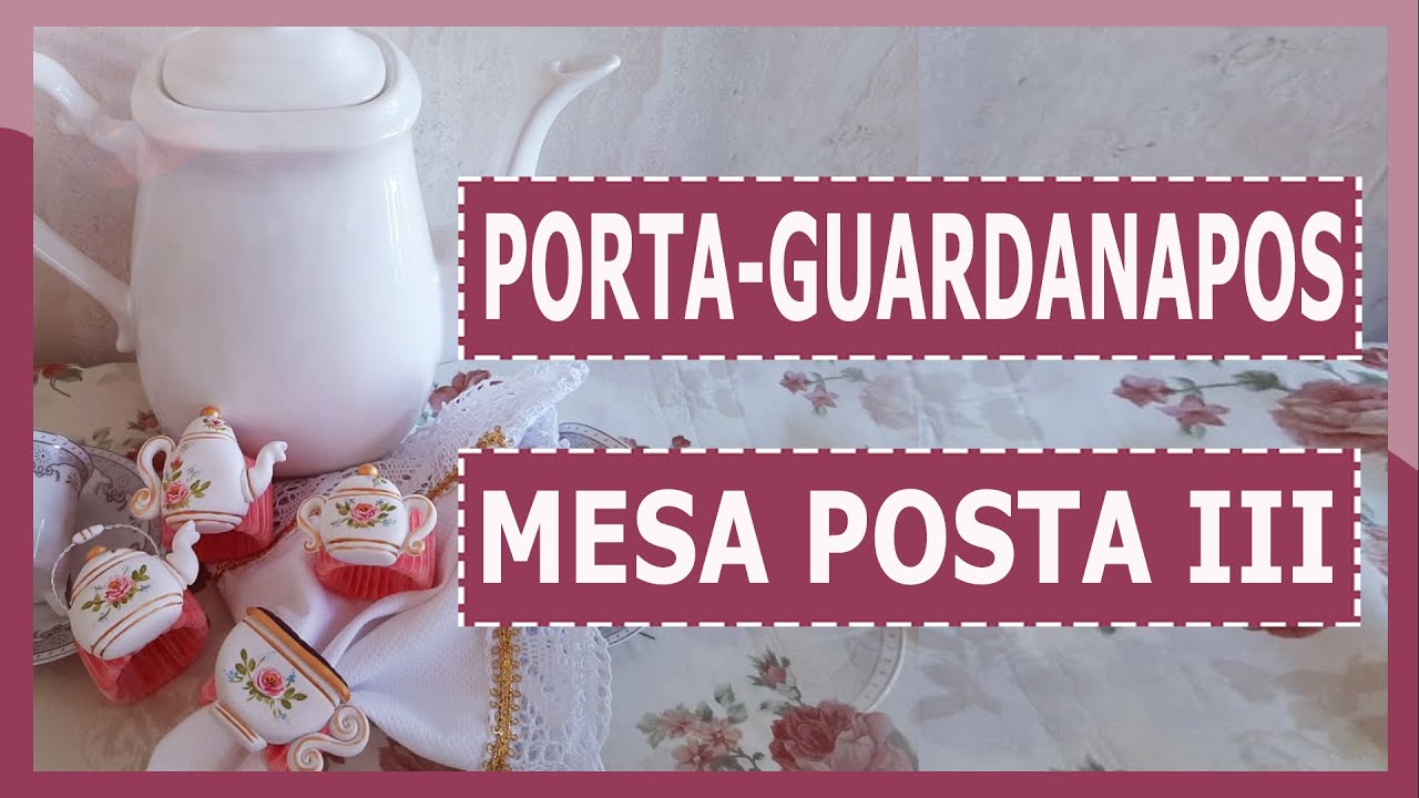 Porta-Guardanapos p/ Mesa Posta 3 | Biscuit | Porcelana Fria | Artes da Célia