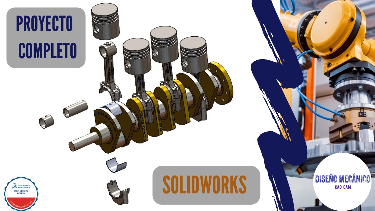 ✅Proyecto Motor Cuatro Cilindros Pasó a Paso en SOLIDWORKS #1