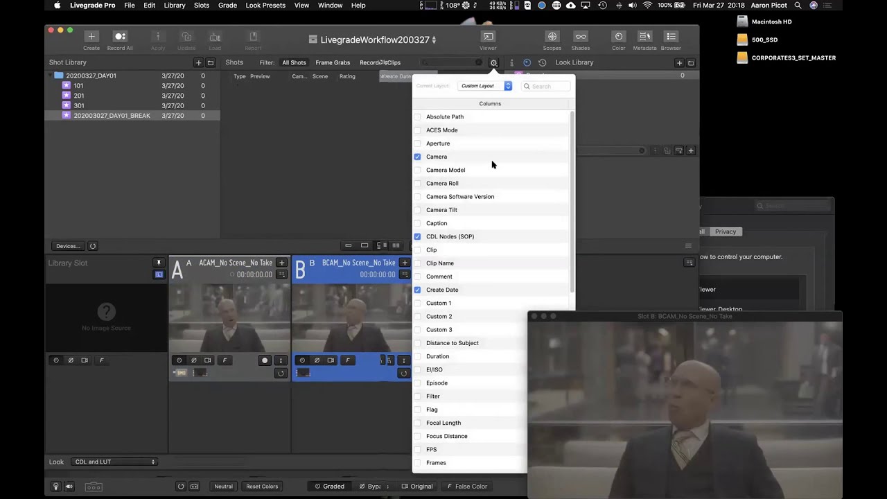DIT-WIT: LiveGrade Workflow Demo