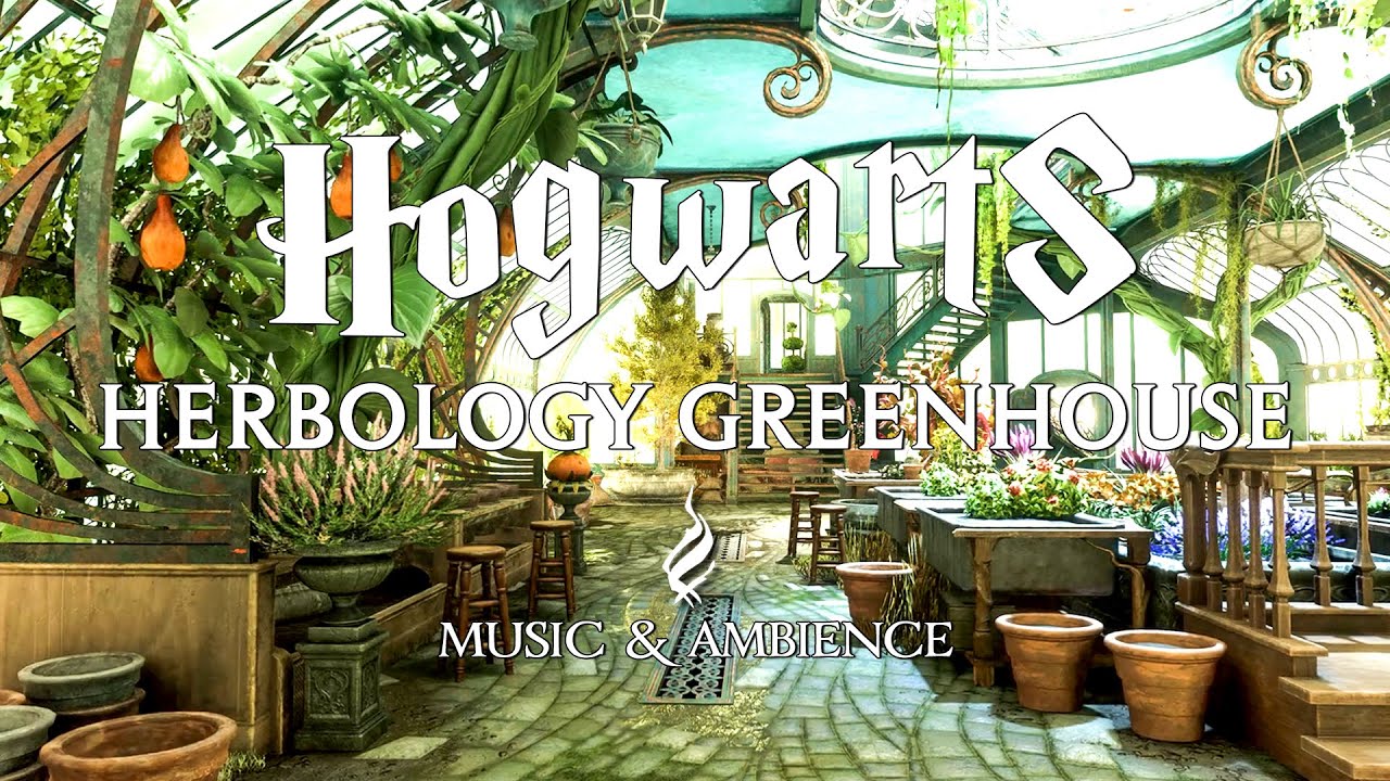 Herbology Greenhouse at Hogwarts - Cozy January - Hogwarts Legacy Ambience - Harry Potter Music