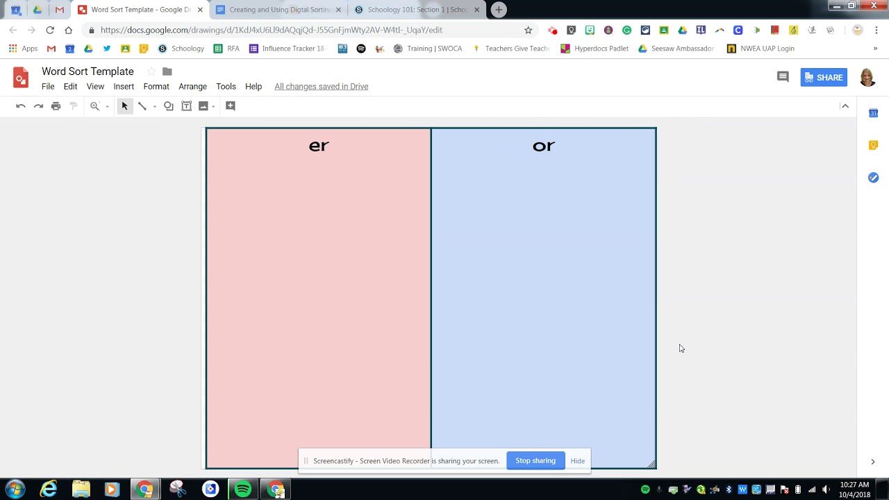 Create a Word Sort in Google Drawings
