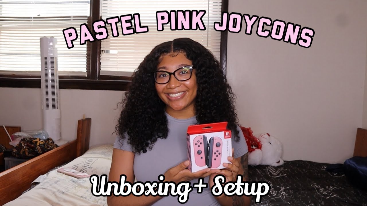 NEW PASTEL PINK JOYCON UNBOXING + SETUP| NINTENDO SWITCH OLED