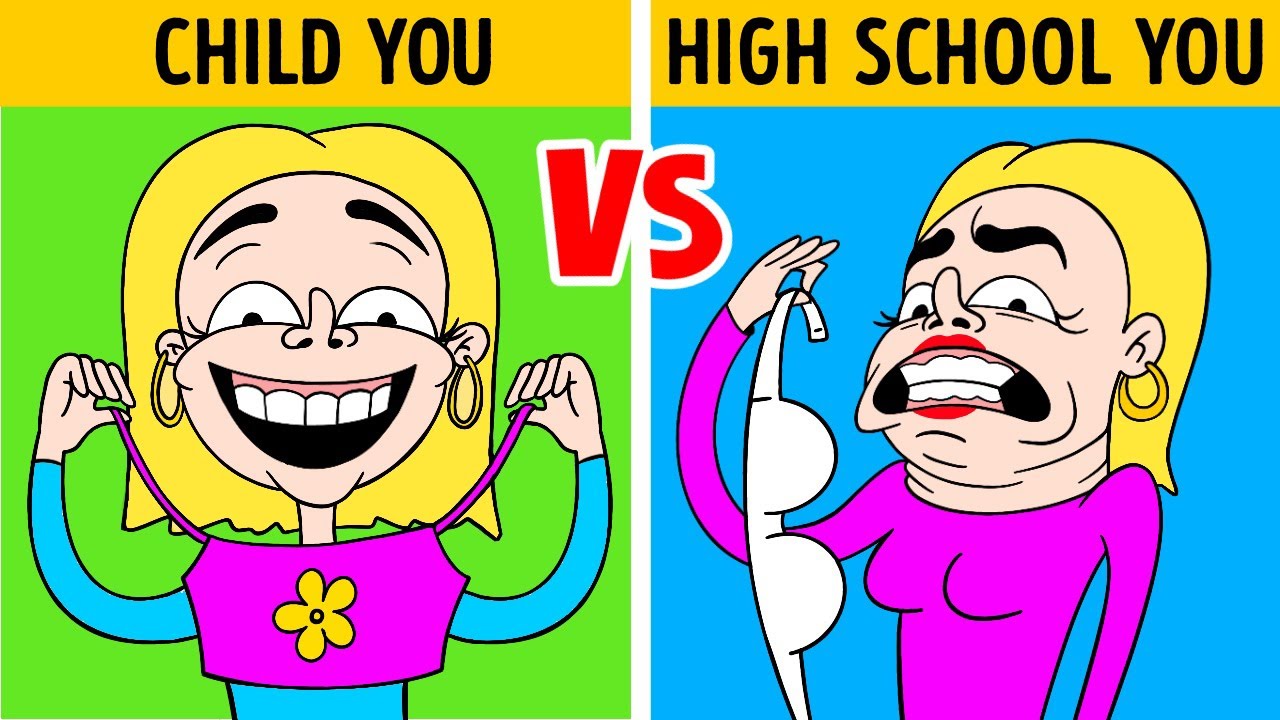CHILD YOU VS HIGH SCHOOL YOU || Weird And Funny Stories by 123Go! Animated