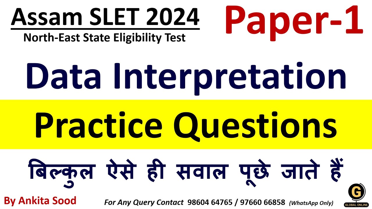Data Interpretation Practice for Paper 1 NE SLET 2024 | Assam SLET Most Important Practice Questions