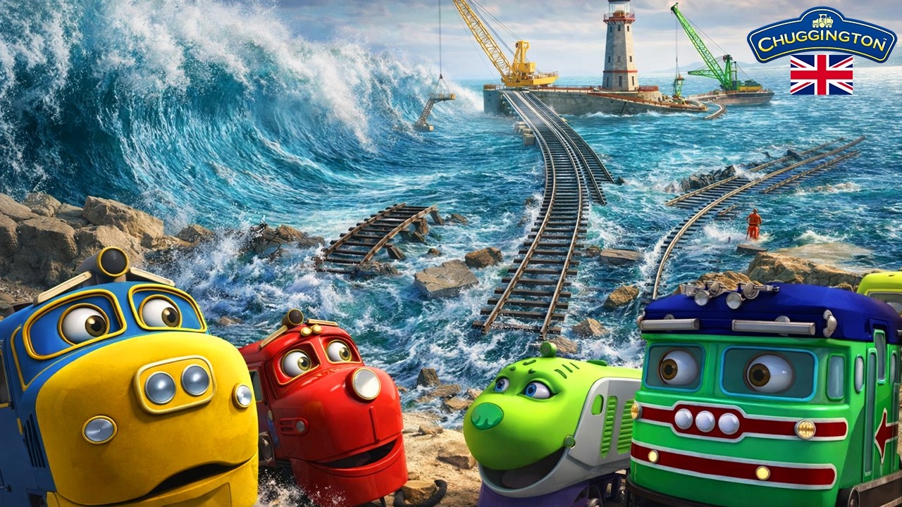 Big Waves Destroy the Rails! 🌊 Trains on a Rescue Mission! ⛈️ l  Chuggington |Train Adventure