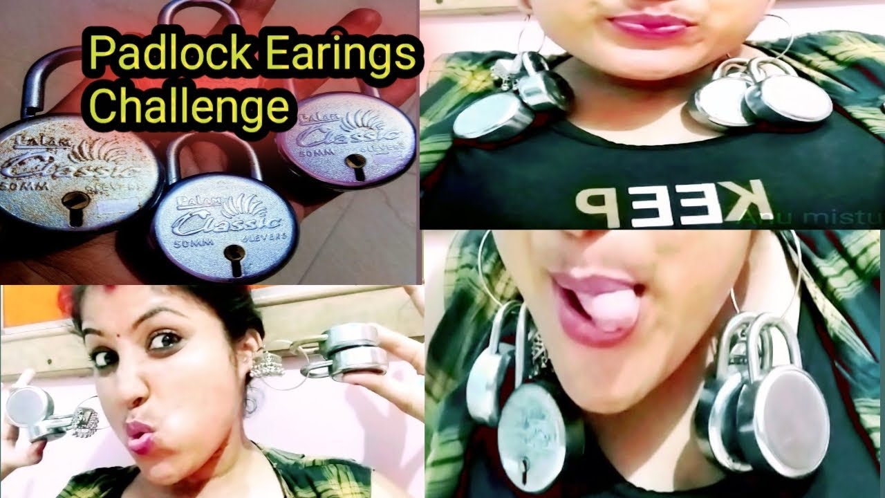 Padlock Earings challenge || Earring lock Challenge || #new
