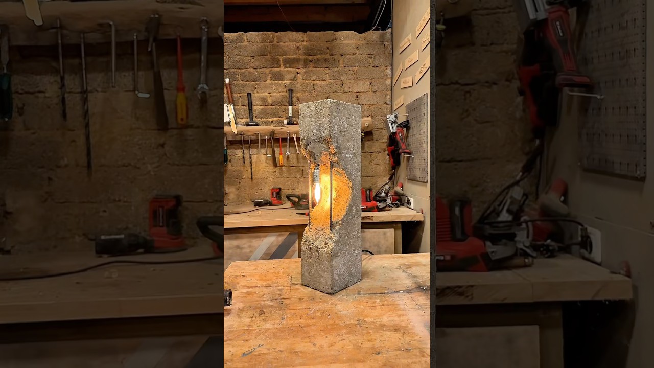 Anleitung ⬇️ Betonlampe ganz einfach selber bauen 🛠️💡 #beton #lamp
