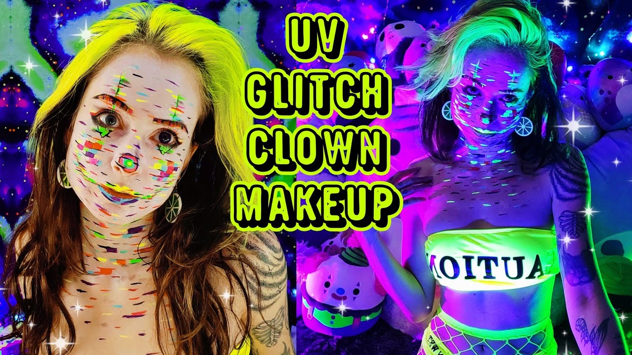 Yellow UV Glitch Clown Makeup How To | October 2024 | Astral Artist 