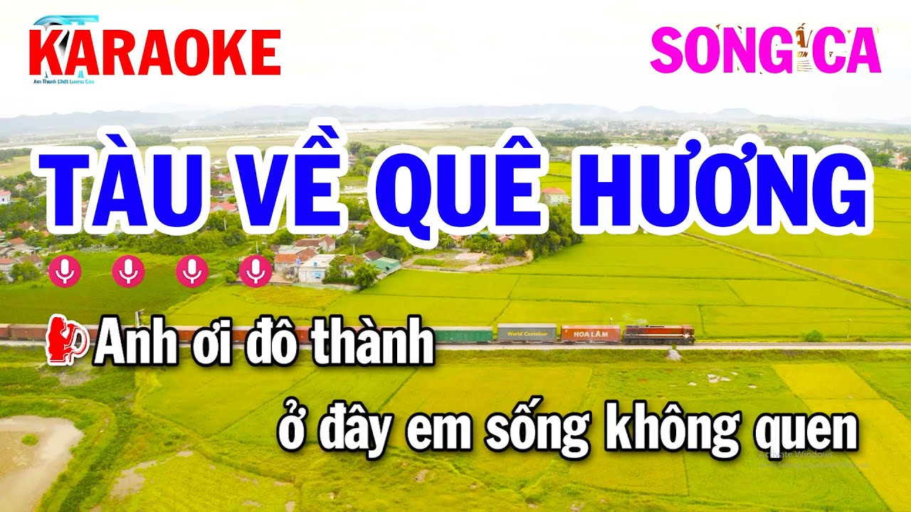 Karaoke Tàu Về Quê Hương Song Ca || Nhạc Sống Cha Cha Song Ca