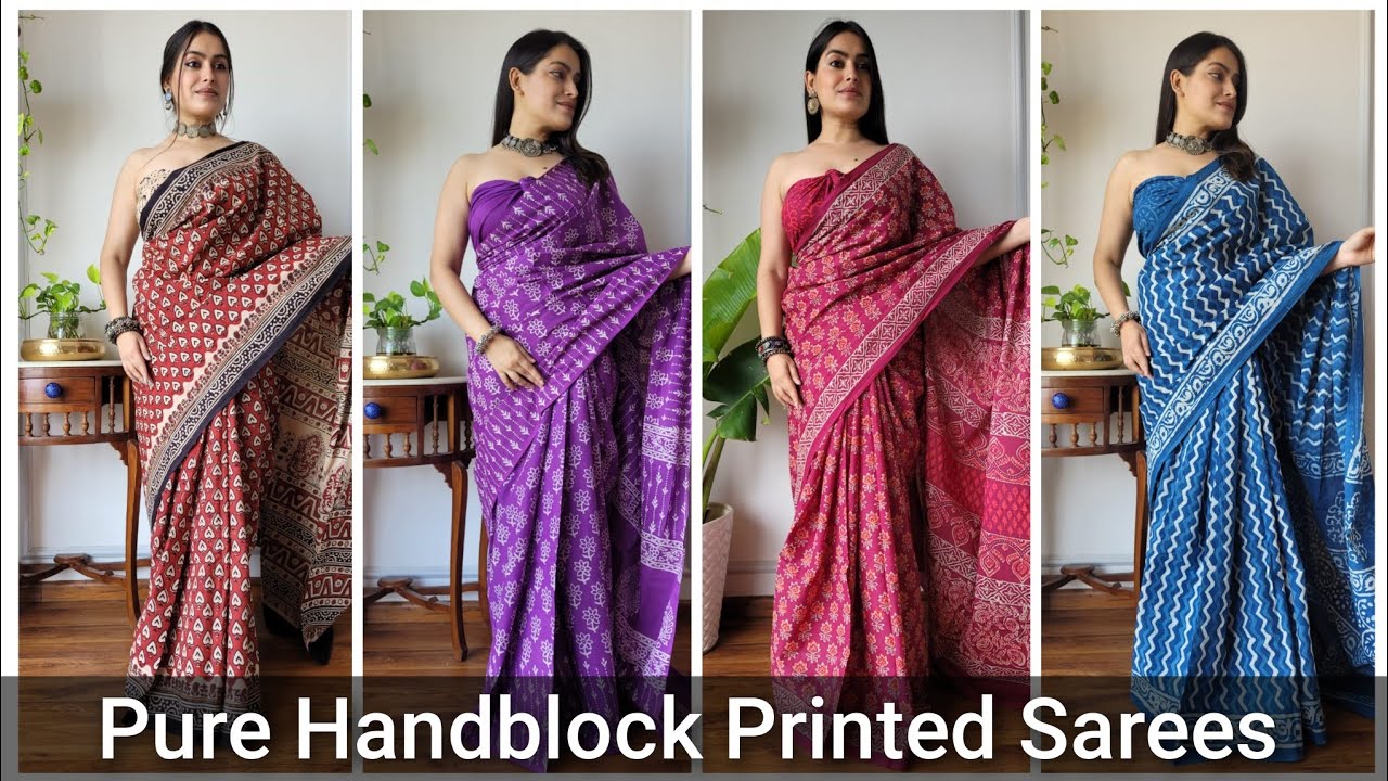 Daily Wear Handblock Cotton Sarees | Best Quality | Cash On Delivery Available 👍 #mulmulcotton 