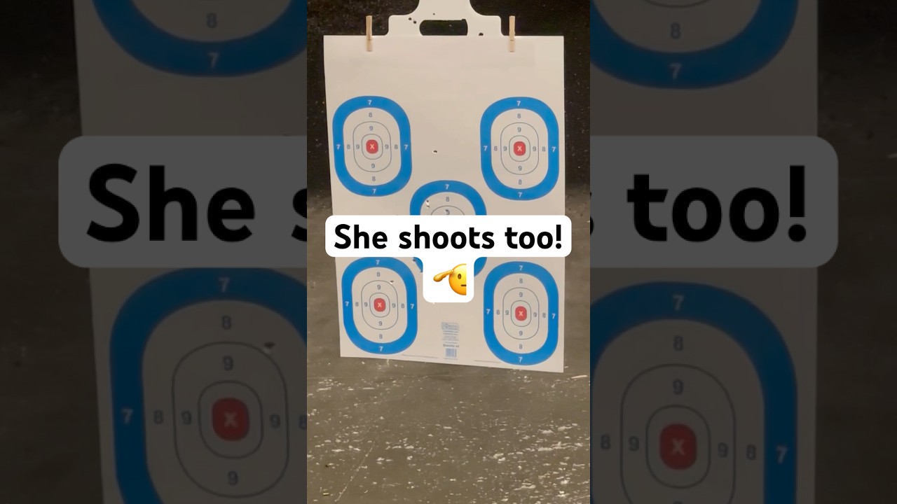 My wife target practicing with the PSA Dagger Micro 