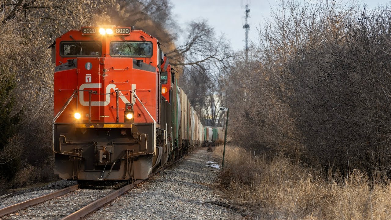A 98 Car Loaded Grain Train on FOXYs Shawano Sub and CNs Neenah Sub