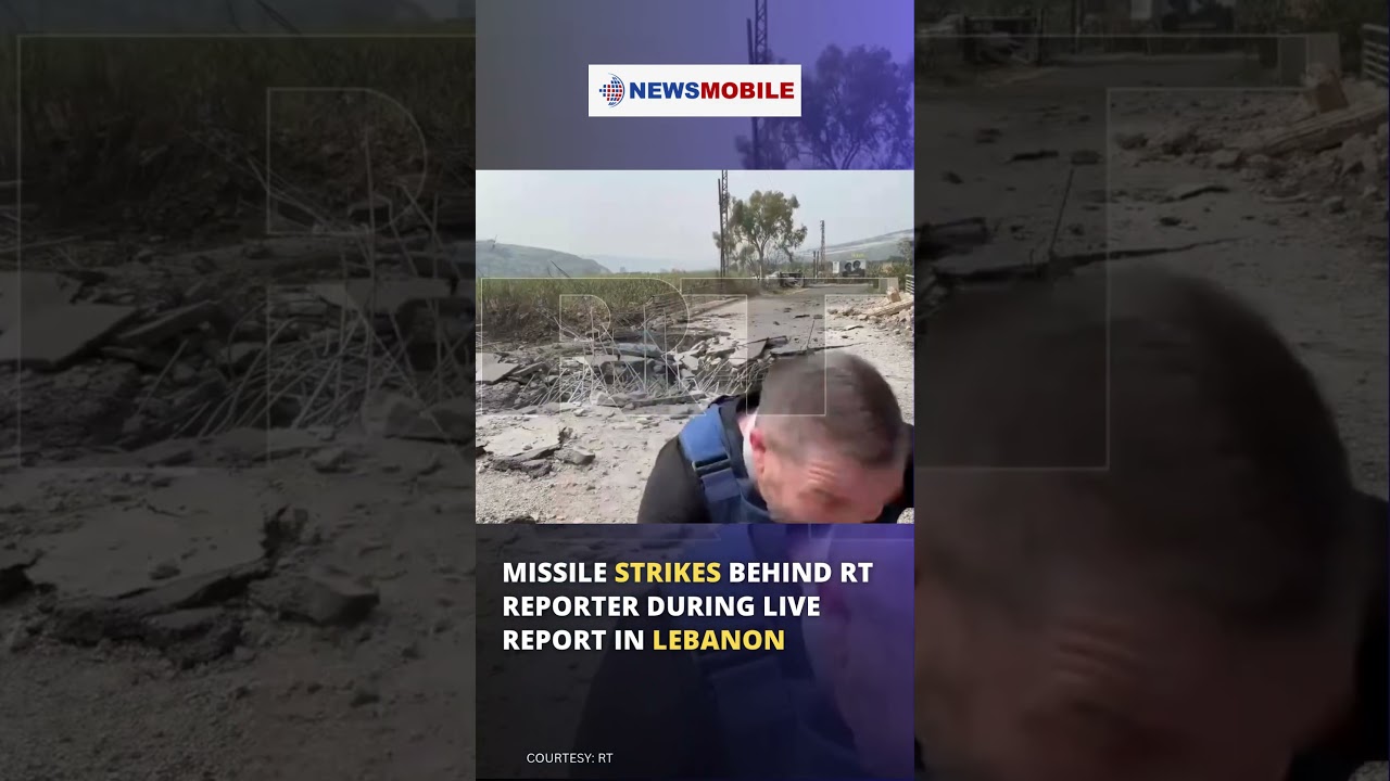 Ракетный удар произошел позади репортера RT во время прямого эфира в Ливане.