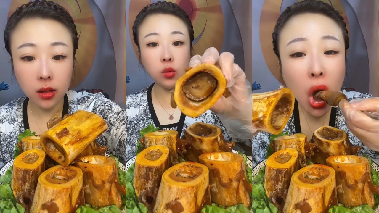 Asmr mukbang eating yummy beef bone marow- 쇠고기 골수- 牛骨髓- अस्थि मज्जा- 牛骨髄- Rinderknochenmark #888