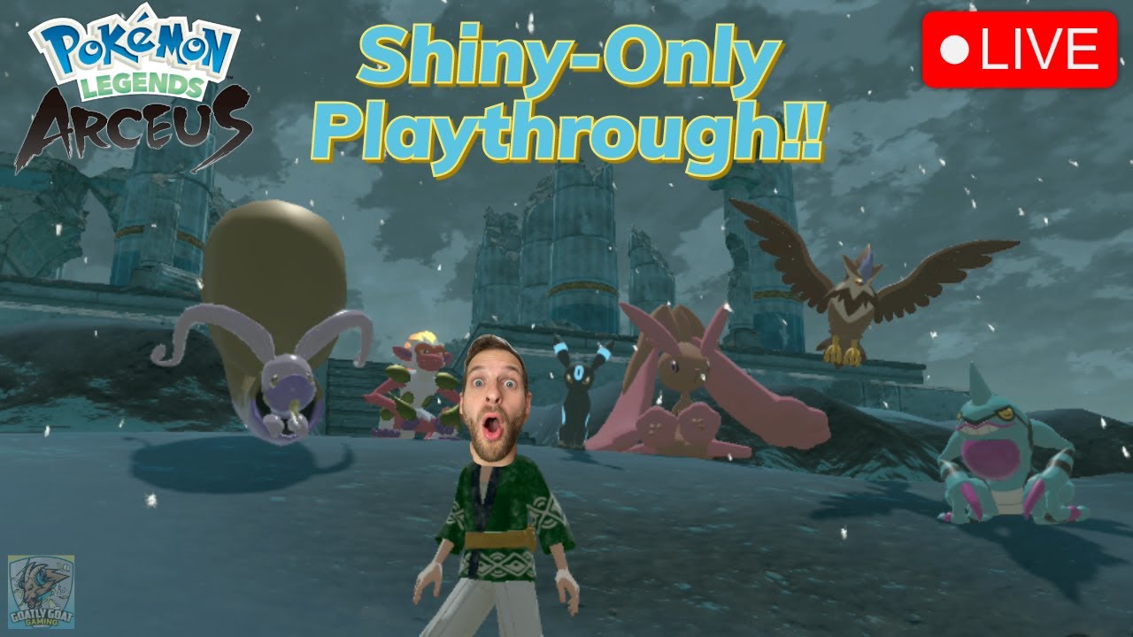 Completing Pokemon Legends Arceus with Only Shiny Pokemon LIVE!