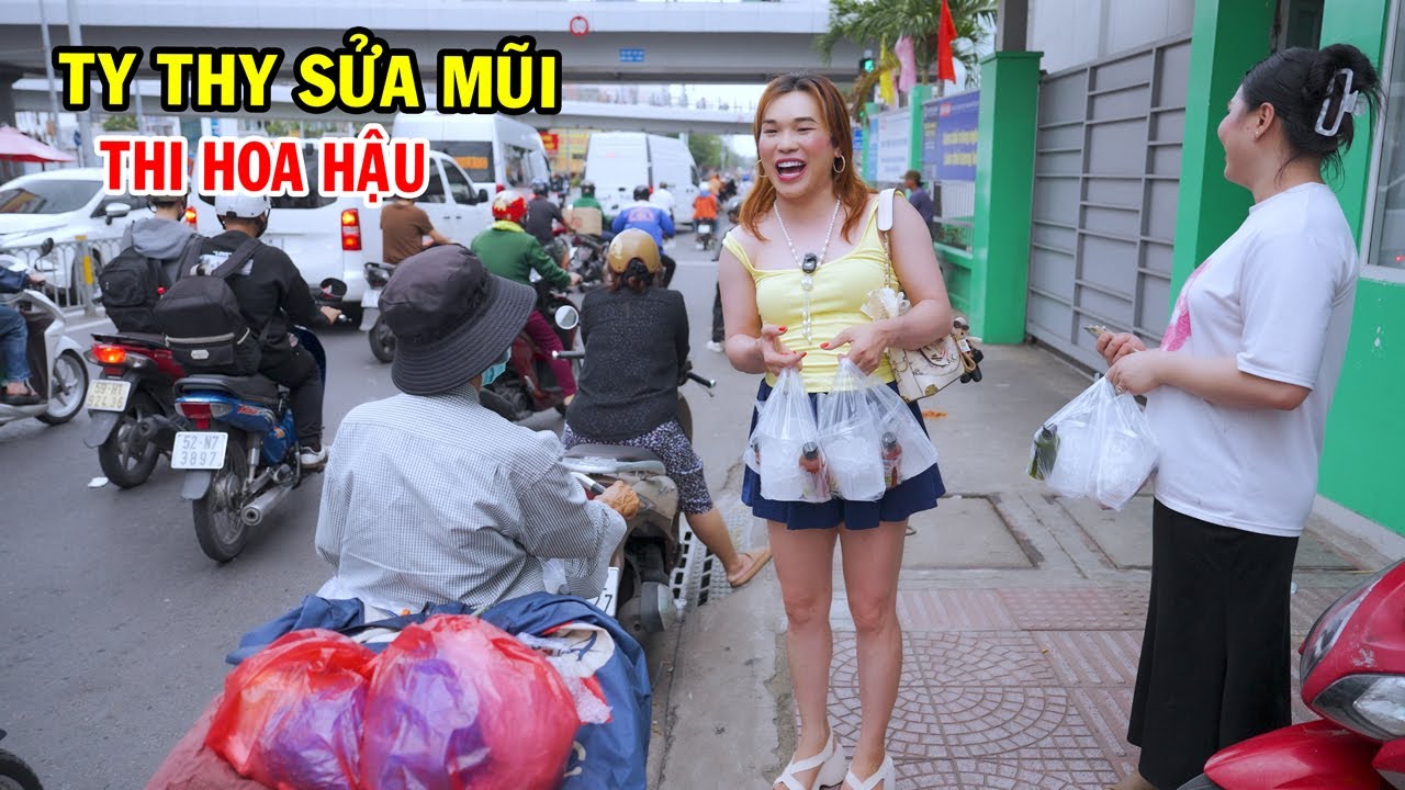 Ty Thy đi cắt m&iacute; mắt, sửa mũi thi Hoa hậu - Ty Thy Vlog Gỏi đu đủ