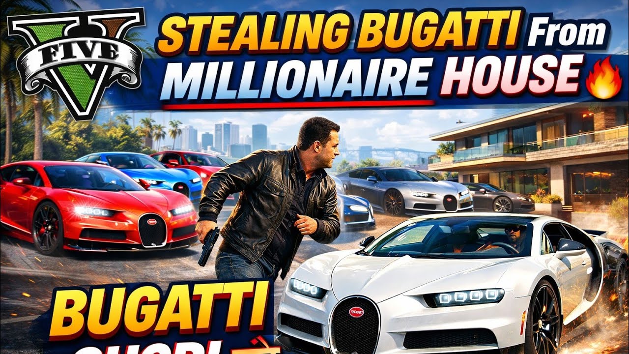 GTA V Mein Ghar Se Bugatti Chura Li 😱 | Most Expensive Car Heist Mission