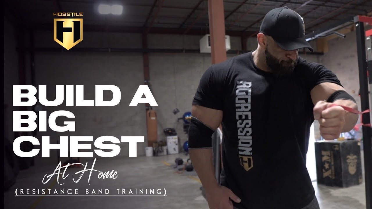 BUILDING CHEST AT HOME (resistance band training) | Fouad Abiad