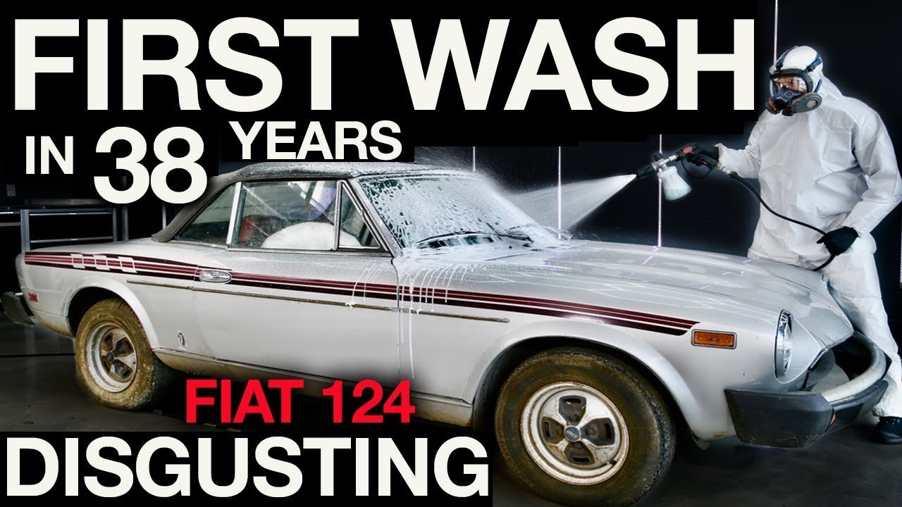 Первая мойка за 38 лет: брошенный Fiat 124. Отвратительные детали биологической опасности!