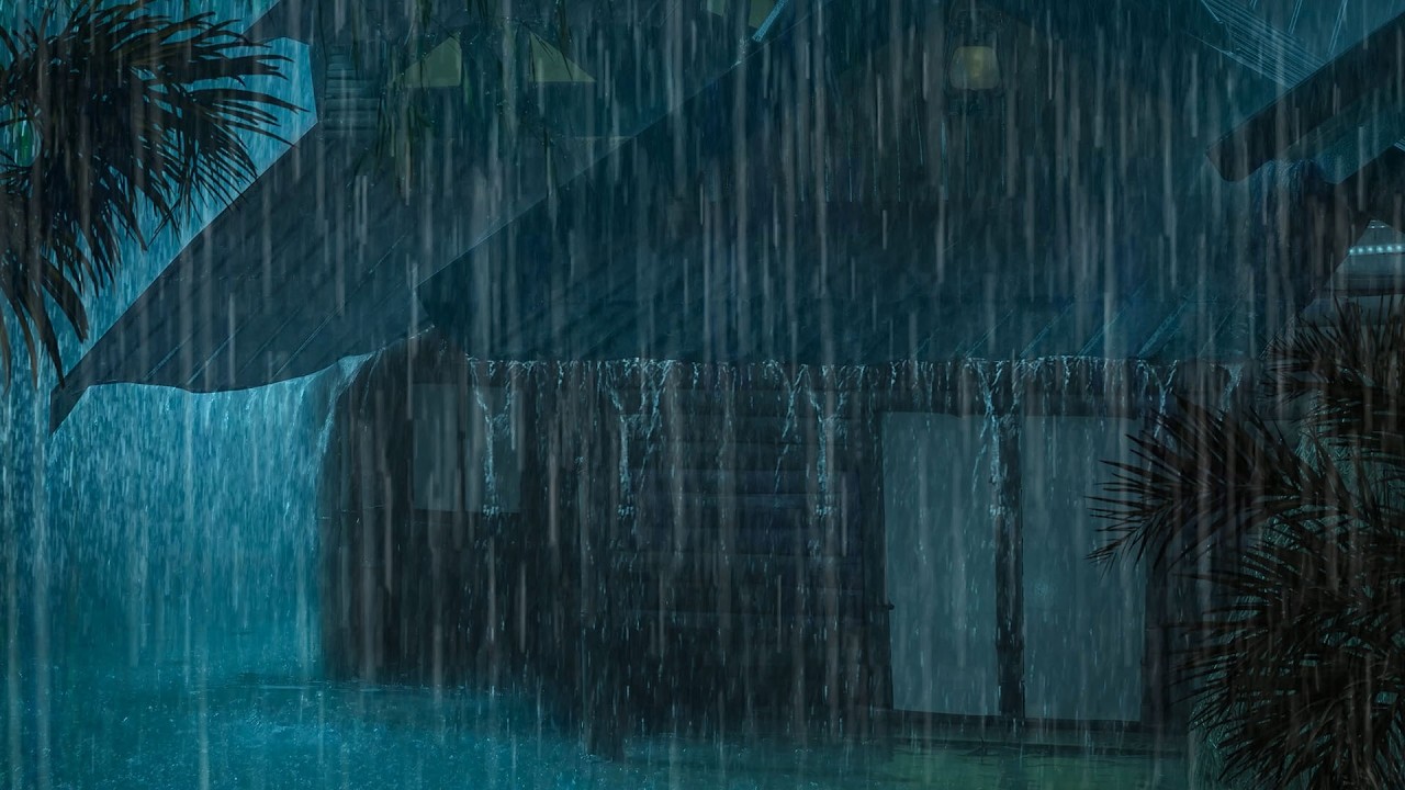 Powerful Night Thunderstorm - Heavy Rain & Thunder - Rain Sounds for Sleeping - White Noise To Sleep