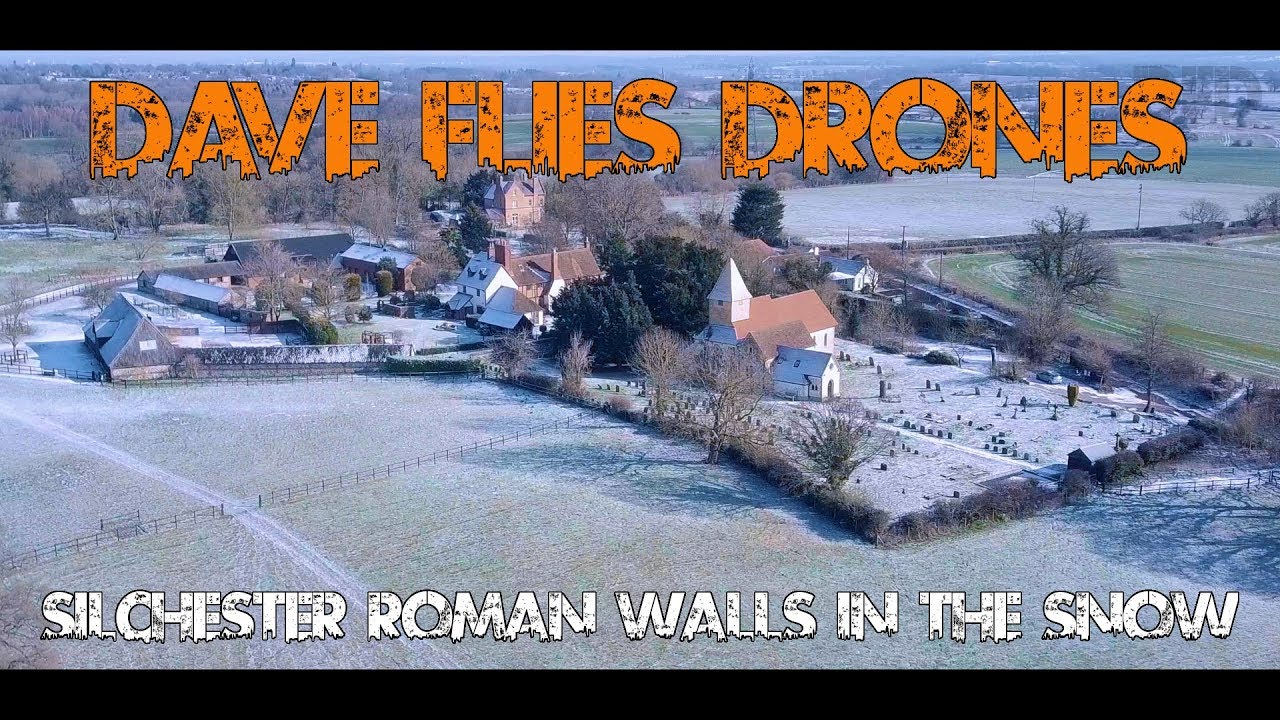 Dave Flies Drones #002 Silchester Roman Walls in the Snow, Hampshire