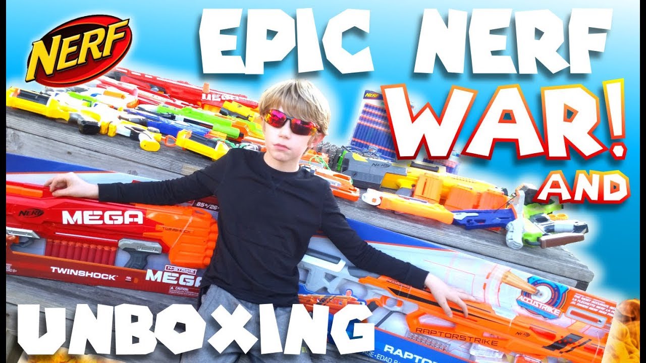 Nerf Unboxing Mega Twinshock and Elite Accustrike Raptorstrike