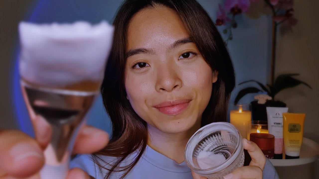 ASMR Deep Cleansing Facial for Sleep 🧖🏻‍♀🤍 Exfoliation, Mask & Massage