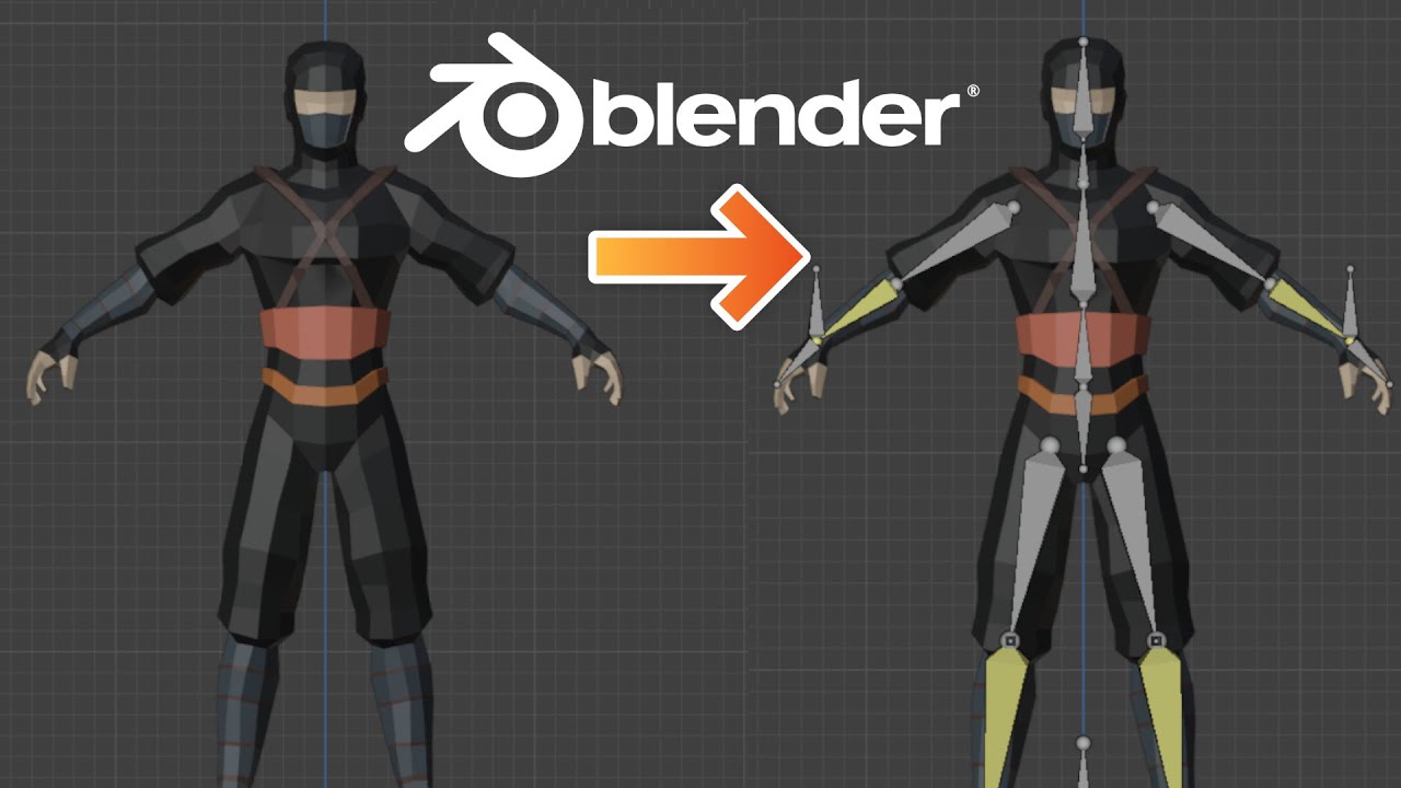 Риг низкополигональных персонажей ЛЕГКИЙ: Blender для начинающих