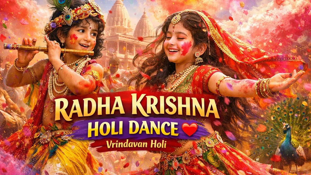 Vrindavan Holi ❤️ Radha Krishna Beautiful Dance | Gulal Holi Celebration 4K
