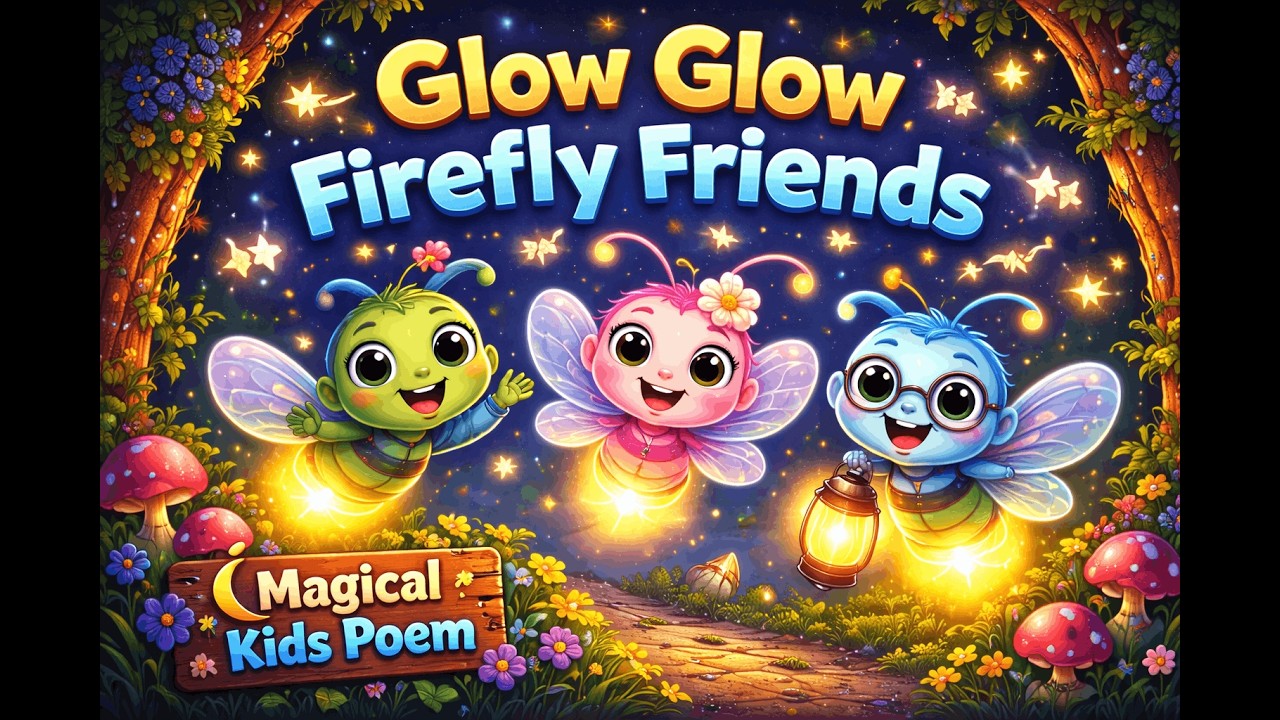 Glow Glow Firefly Friends | Poem For Kids | Bedtime Poem