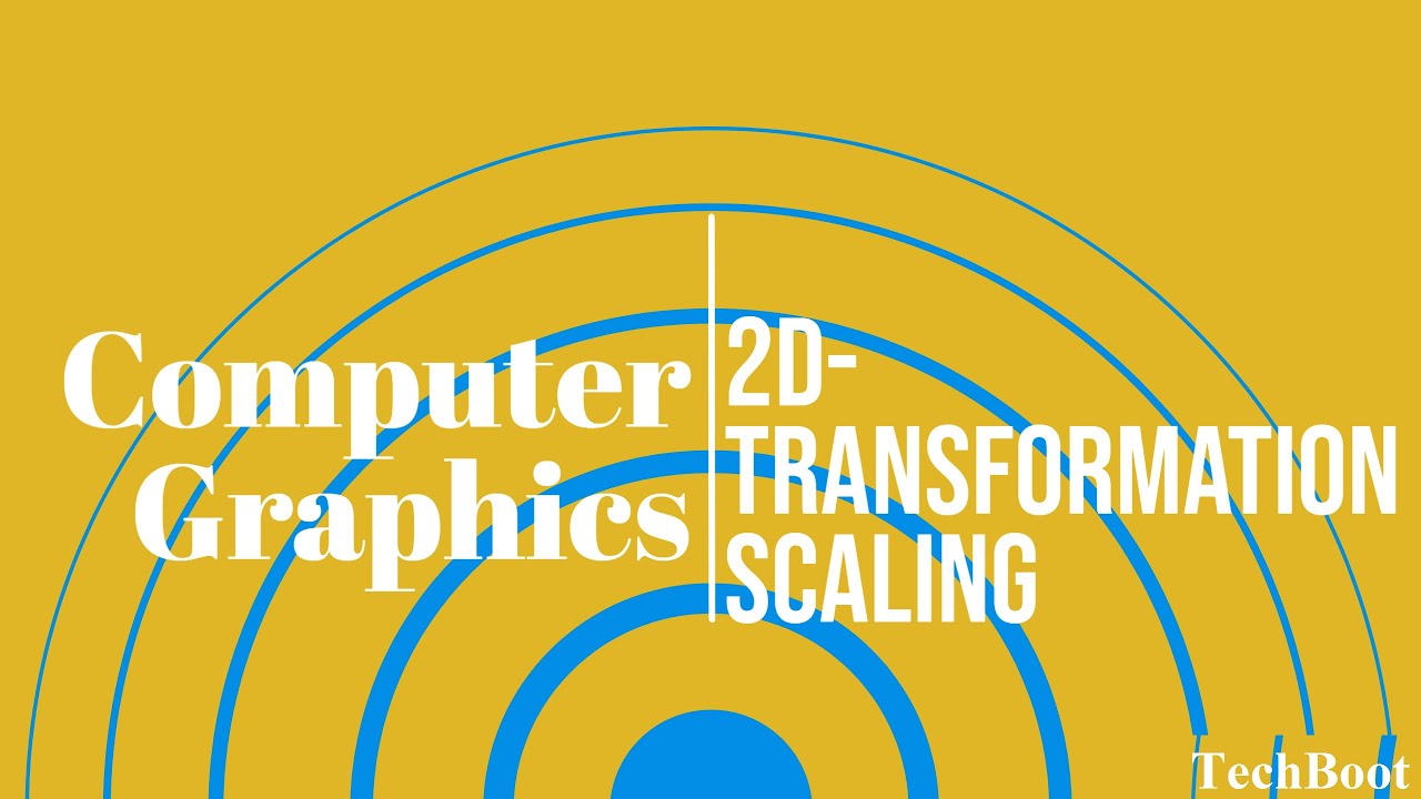 2D Scaling Transformation with line Circle and triangle example in Computer Graphics