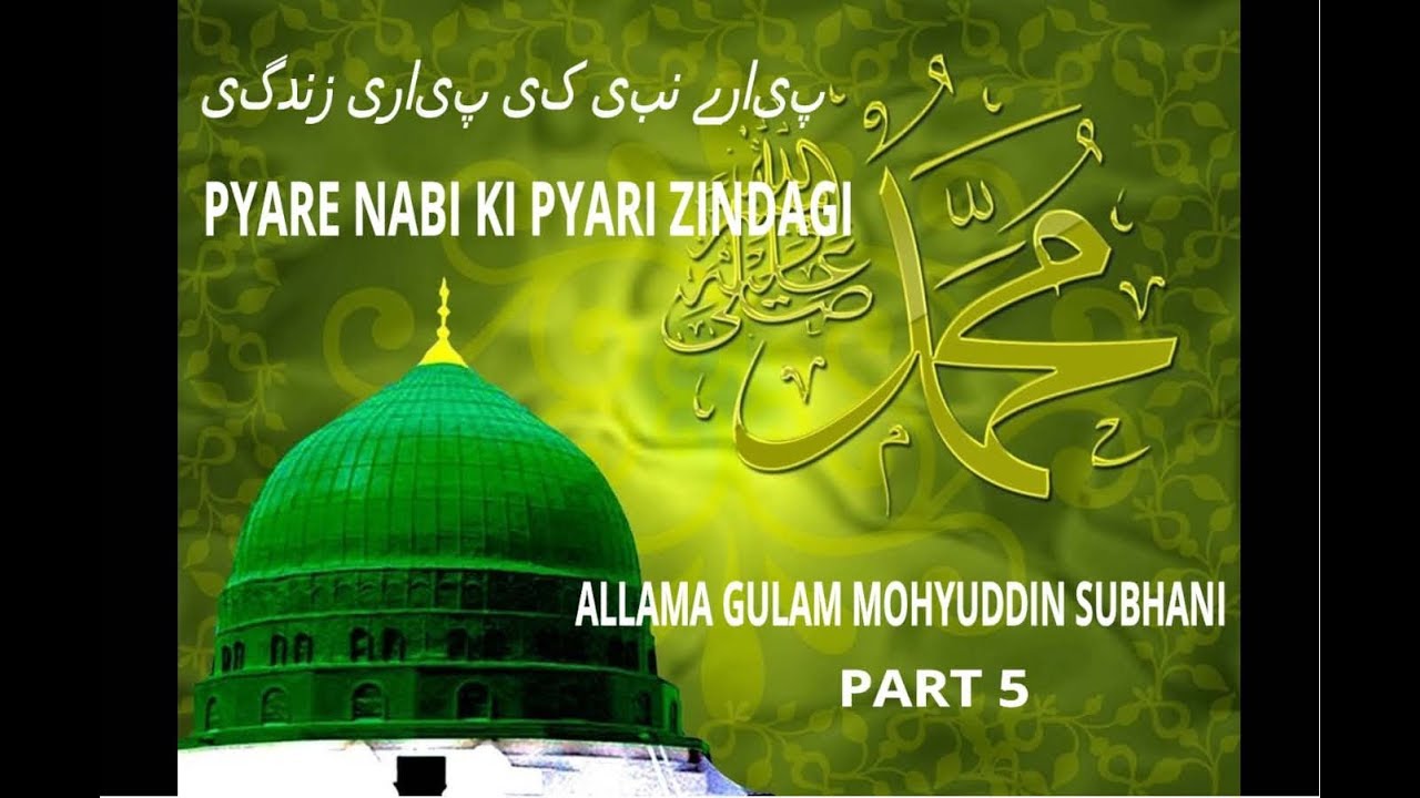 PYARE NABI KI PYARI ZINDAGI BY HAZRAT ALLAMA GULAM MOHYUDDIN SUBHANI PART - 5