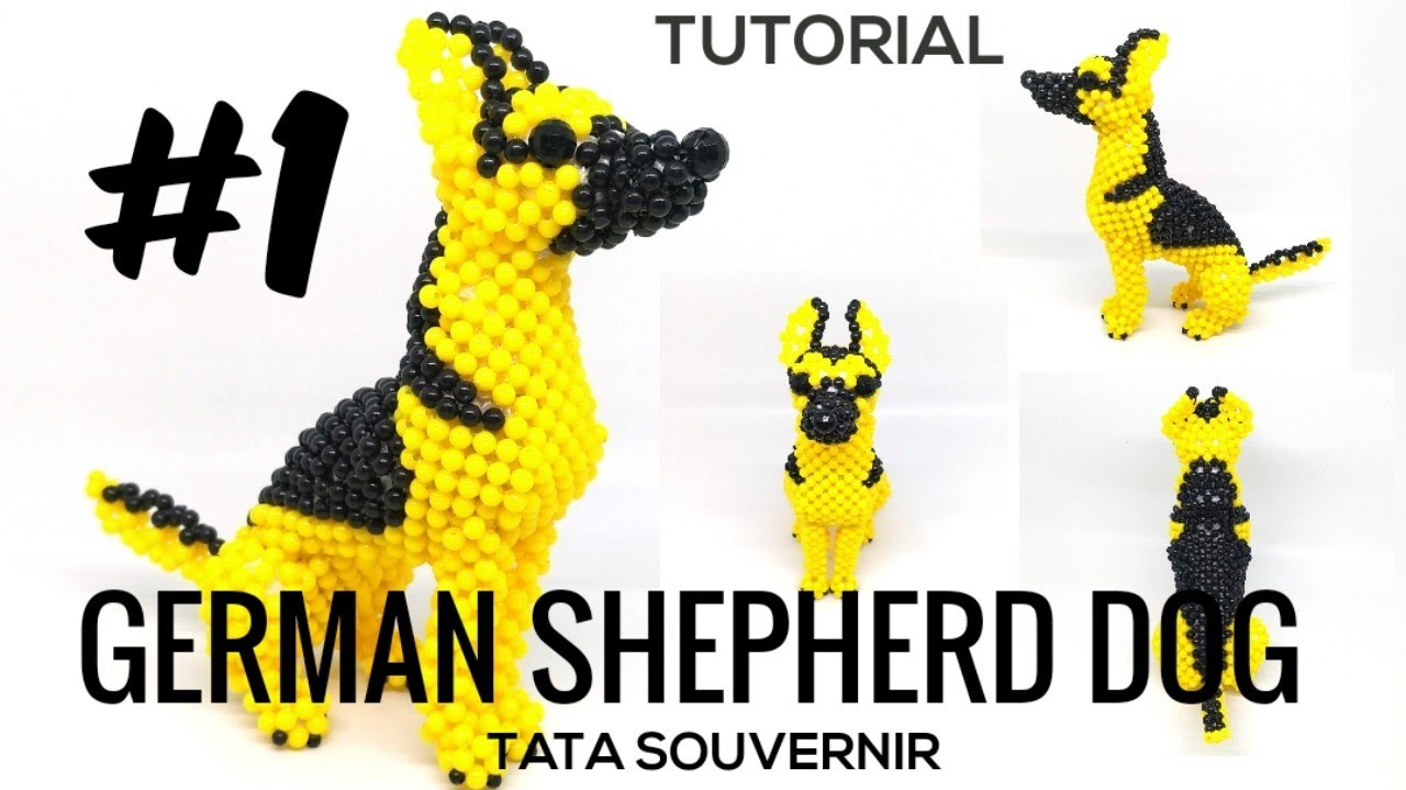 How to Bead German Shepherd Dog Part 1/kerajinan manik manik/Tutorial