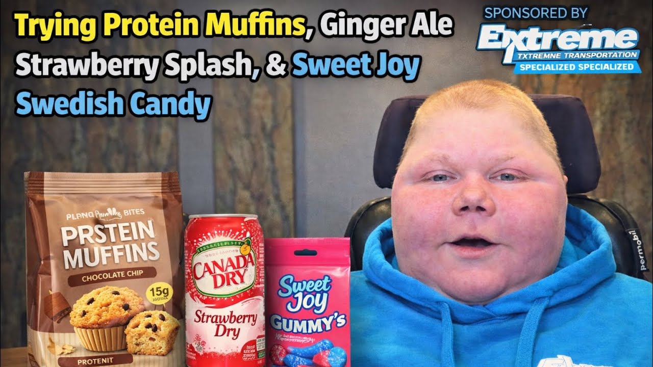 Trying Protein Muffins, Ginger Ale Strawberry Splash, & Sweet Joy Swedish Candy 