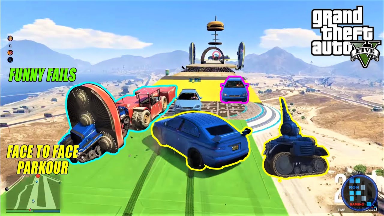 GTA V | Face To Face Parkour Me Hui RON K Sath OP Scams