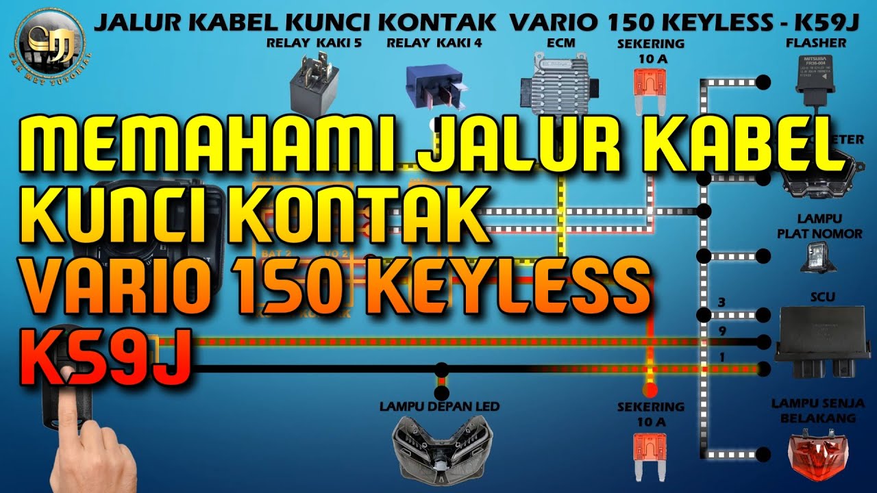 Memahami jalur kabel kunci kontak Vario 150 keyless || Kelistrikan sepeda motor 187