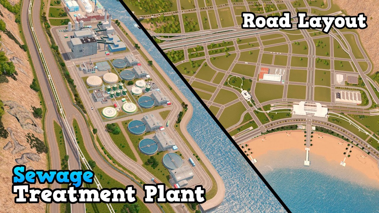 Road Layout & Sewage Treatment Plant in Cities: Skylines | No Mods | Sunset Harbor DLC | Ep. 23
