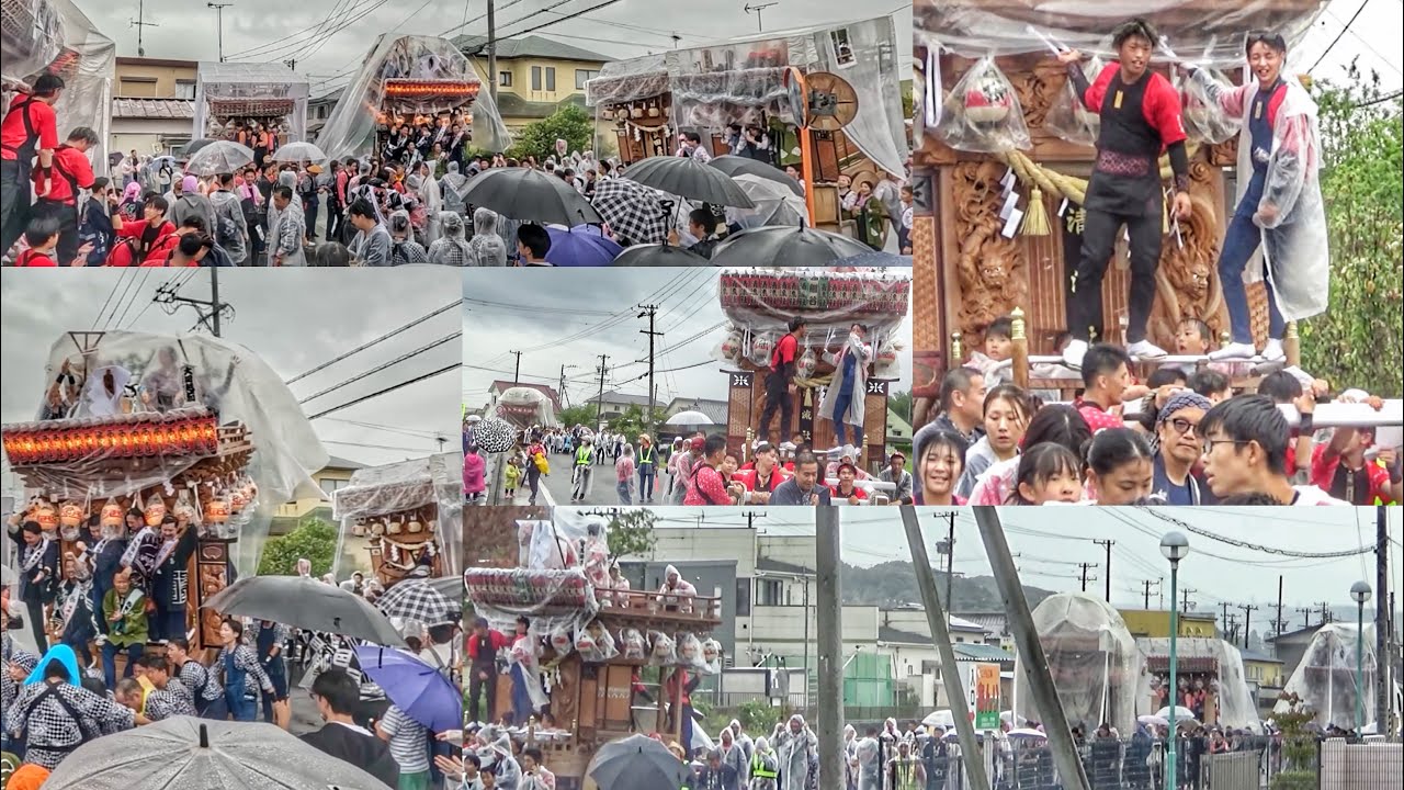 【掛川原谷地区 祭典 2025】初日 6台の屋台『こども広場・あんり〜学習センター』手木合わせ・集結など 2025年10月4日 静岡県掛川市 八幡神社