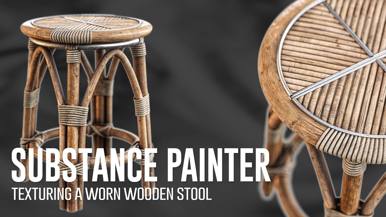 Текстурирование изношенного деревянного табурета в Substance Painter 🪑