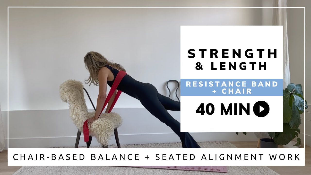 40-Minute Full Body Pilates Workout | Strength, Balance & Alignment with Chair + Resistance Band