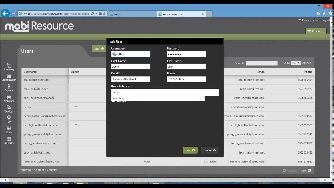 mobi.Resource - User Creation Training
