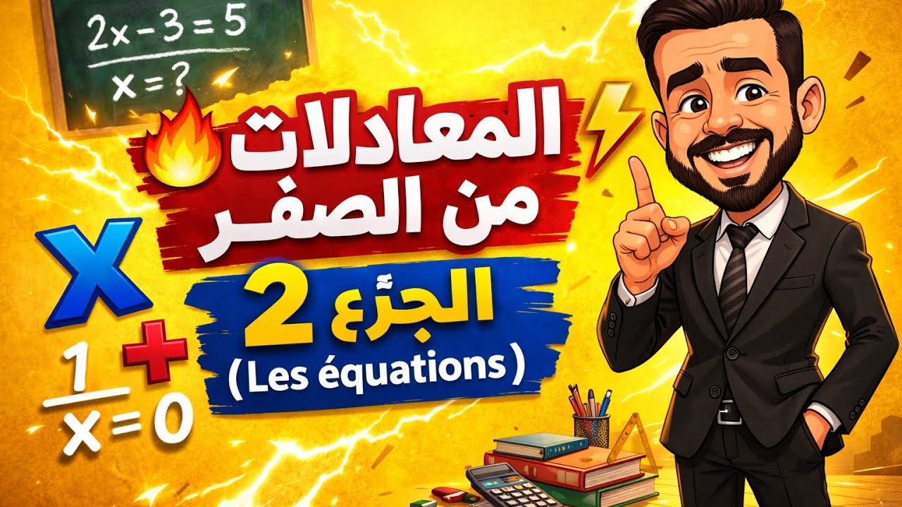 🚨🔥⚡ المعادلات من الصفر – الجزء 2 Les équations  الثالثة إعدادي وجميع المستويات 🔥⚡